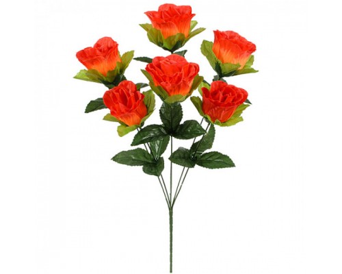 Искусственные цветы букет бутон роз крупный атлас, 56см