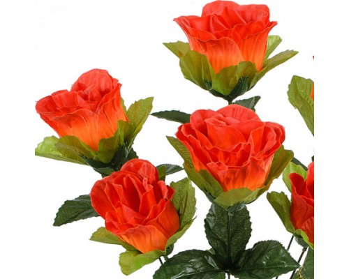 Искусственные цветы букет бутон роз крупный атлас, 56см