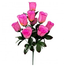 Искусственные цветы букет бутоны роз Девятка, 58см