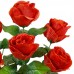 Искусственные цветы букет розы атласные Бокал, 67см