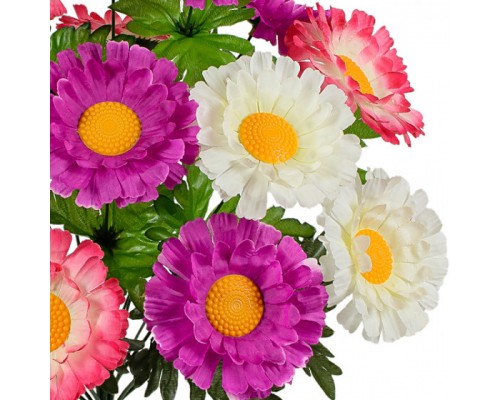 Искусственные цветы букет  хризантемы трехцветные, 49см