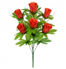 Искусственные цветы букет роза стаканчик в юбке, 60см