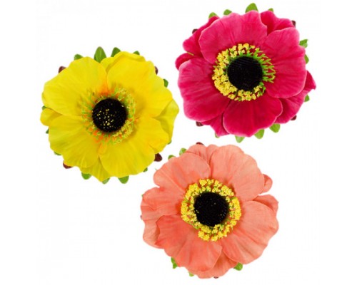 Искусственные цветы букет маков трехцветный, 52см