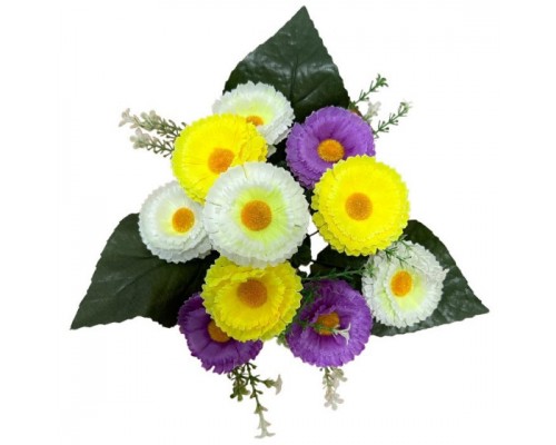 Искусственные цветы букет маргаритка Тройка, 36см