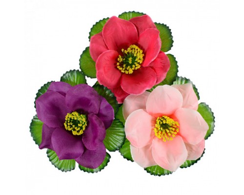 Искусственные цветы букет трехцветный лотос, 44см