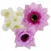 Искусственные цветы букет комбинированный роз, герани и гербер, 54см