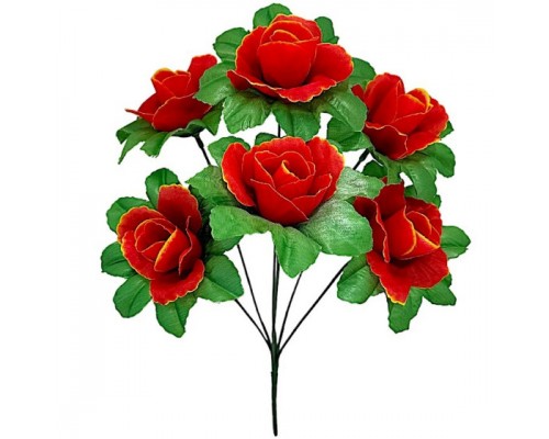 Искусственные цветы букет розы на подложке, 37см