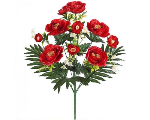 Искусственные цветы букет пионы атласные, 59см