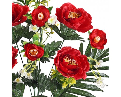 Искусственные цветы букет пионы атласные, 59см