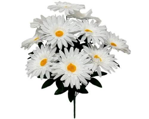 Искусственные цветы букет ромашка белая 11 голов, 54см
