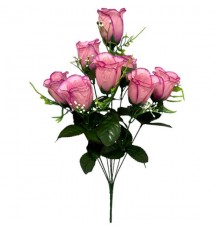 Искусственные цветы букет бутонов роз 8-ка, 48см